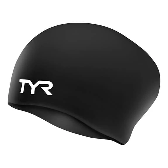 Swimming Cap TYR Silicone Cap Long Hair Black 1 Swimming Cap TYR Silicone Cap Long Hair Black