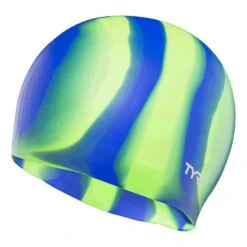 TYR Silicone Multi Color Swim Cap Blue Green