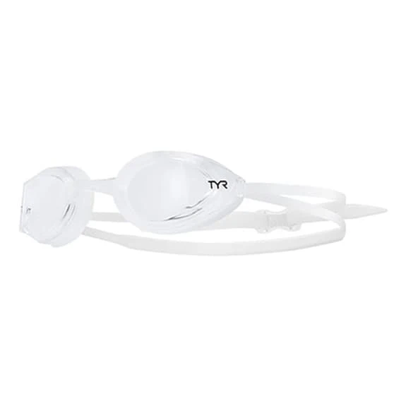 TYR Edge X Racing Swim Goggles White With Transparent Lenses 1 TYR Edge X Racing Swim Goggles White With Transparent Lenses