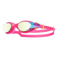 TYR Vesi Swim Goggles Pink With Gold Mirrored Lenses Women