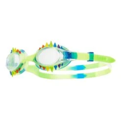 TYR Swimple TM Spikes Tie Swim Goggles Blue Green With Clear Lenses Kids