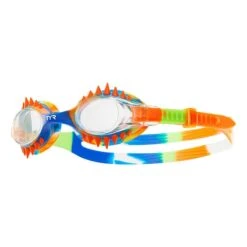 TYR Swimple TM Spikes Tie Swim Goggles Red Green Blue With Clear Lenses Kids