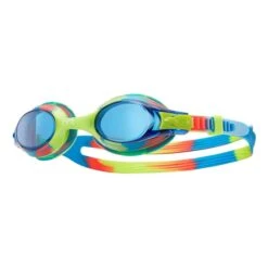 TYR Swimple Tie Dye Swimming Goggles Blue Green Red With Clear Lenses Kids
