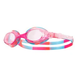 Swimming Goggles TYR Swimple Tie Dye Pink Blue Orange With Transparent Lenses Child