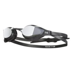 TYR Tracer X RZR Swim Goggles Black With Silver Mirrored Lenses