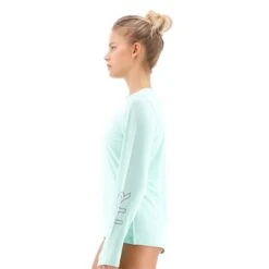TYR Sun Defense Long Sleeve Swim Top Turquoise Blue Women -Flow Stroke Sales tyr tsfls7a332 004