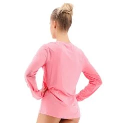 TYR Sun Defense Long Sleeve Swim Top Pink Women -Flow Stroke Sales tyr tsfls7a832 003