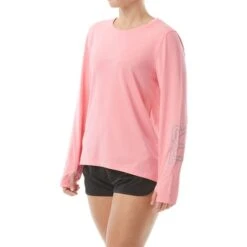TYR Sun Defense Long Sleeve Swim Top Pink Women -Flow Stroke Sales tyr tsfls7a832 005