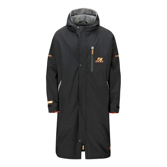 Zone3 Oversized Polar Fleece Parka Bathrobe Black Orange 1 Zone3 Oversized Polar Fleece Parka Bathrobe Black Orange
