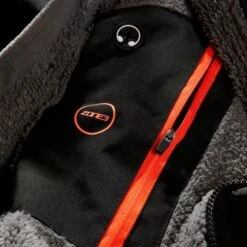 Zone3 Oversized Polar Fleece Parka Bathrobe Black Orange 11 Zone3 Oversized Polar Fleece Parka Bathrobe Black Orange -Flow Stroke Sales z3 cw21uofp101 006