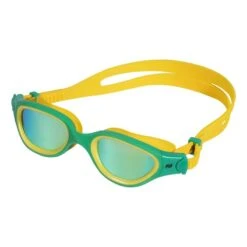 Zone3 Venator-X Swimming Goggles Yellow Green With Blue Mirrored Lenses