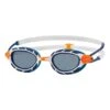 Zoggs Predator Swimming Goggles White Orange Blue With Blue Photochromatic Lenses