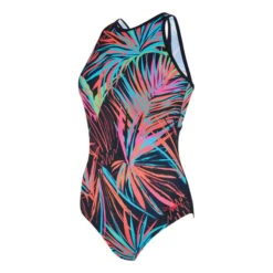 Zoggs Crossback Maya Pink Pink Black Orange Women's Swimsuit