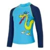 Zoggs Zip Dragons Long Sleeve Swim Shirt Blue Yellow Kids