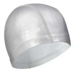 Zoggs Logo Swimming Cap Grey White