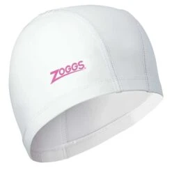 Zoggs Logo Swimming Cap White Pink